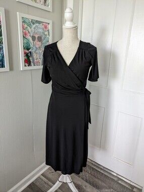 Ann Taylor Loft Black Wrap Dress Size 4